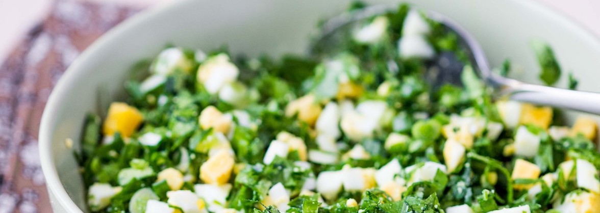 Green,Chopped,Eggs,Salad,With,Parsley,,Ramson,,Spring,Onion,,Summer